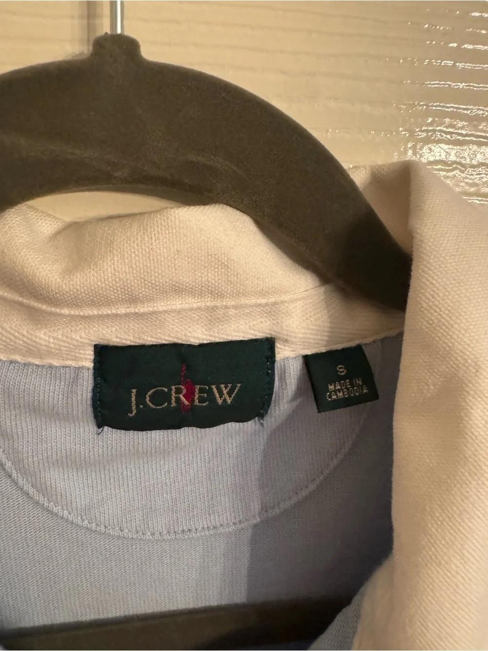 J. Crew Light Blue Rugby Polo with White Contrast Collar
